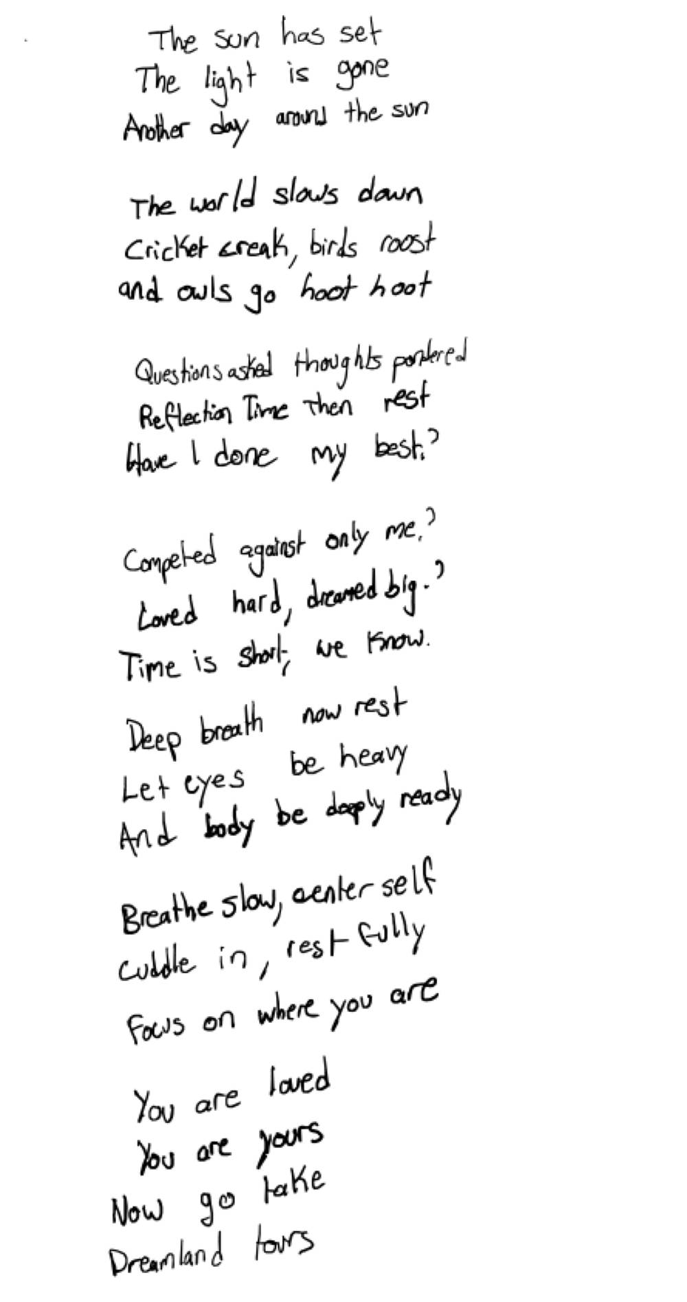 The sun has set — the page