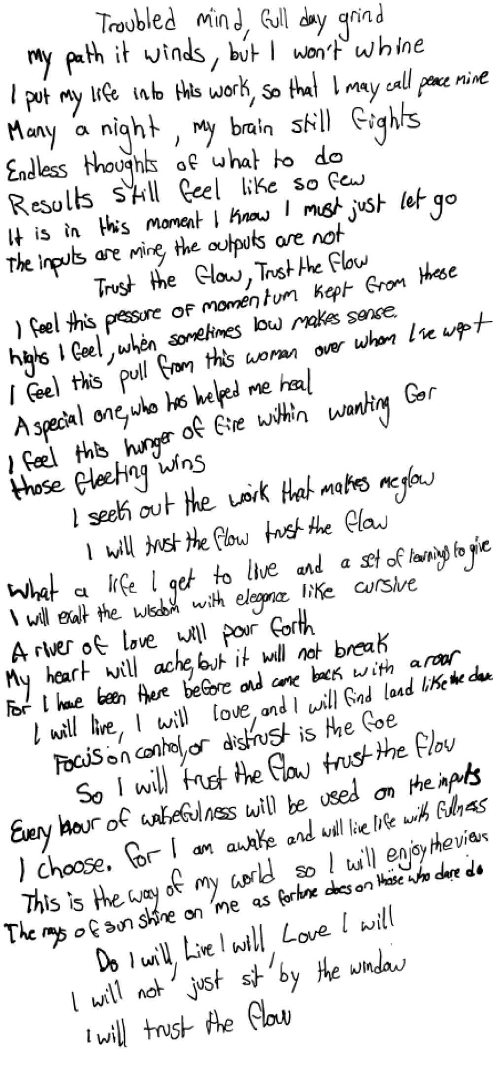 Troubled mind, full day grind — the page