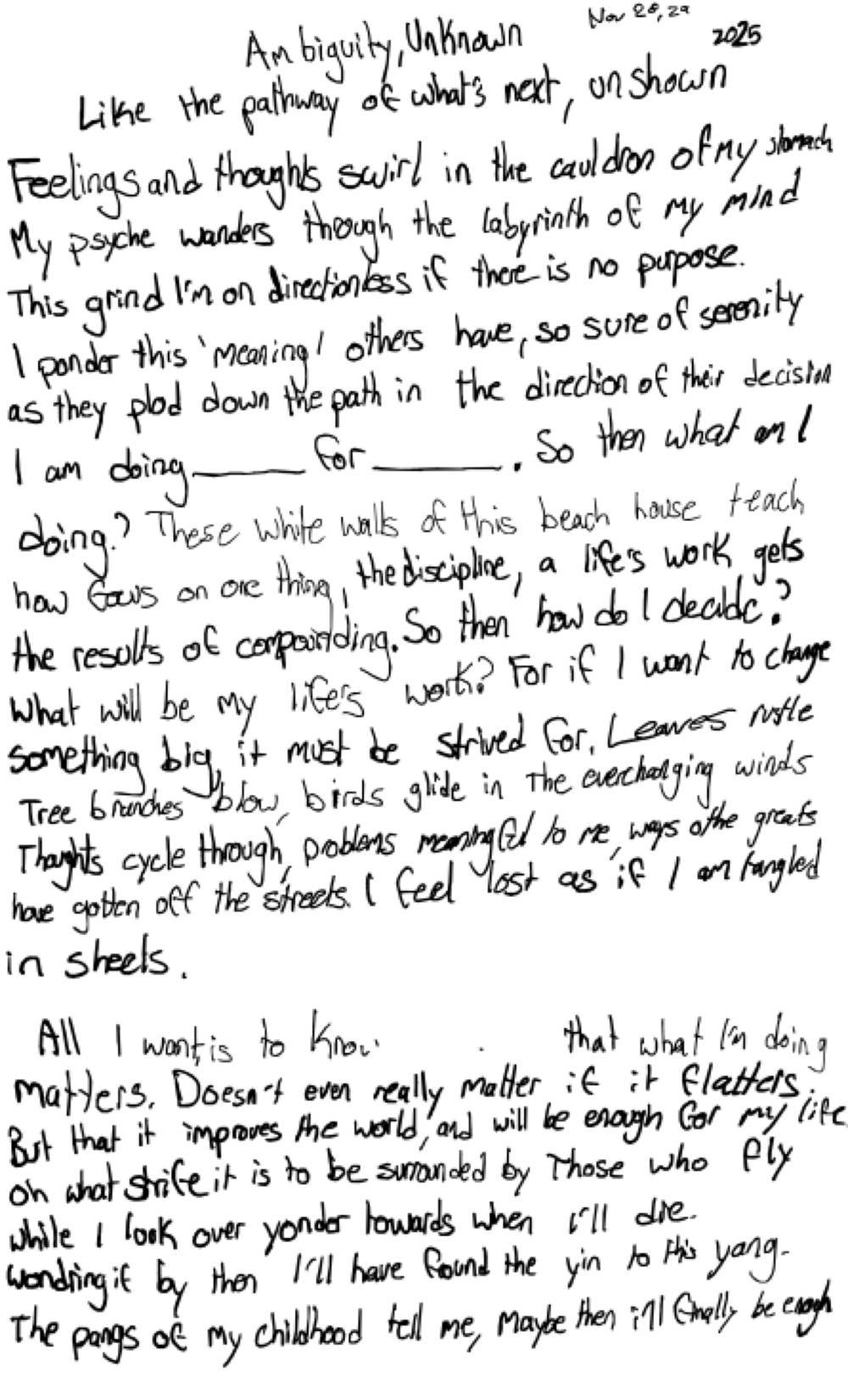 Ambiguity, Unknown — the page