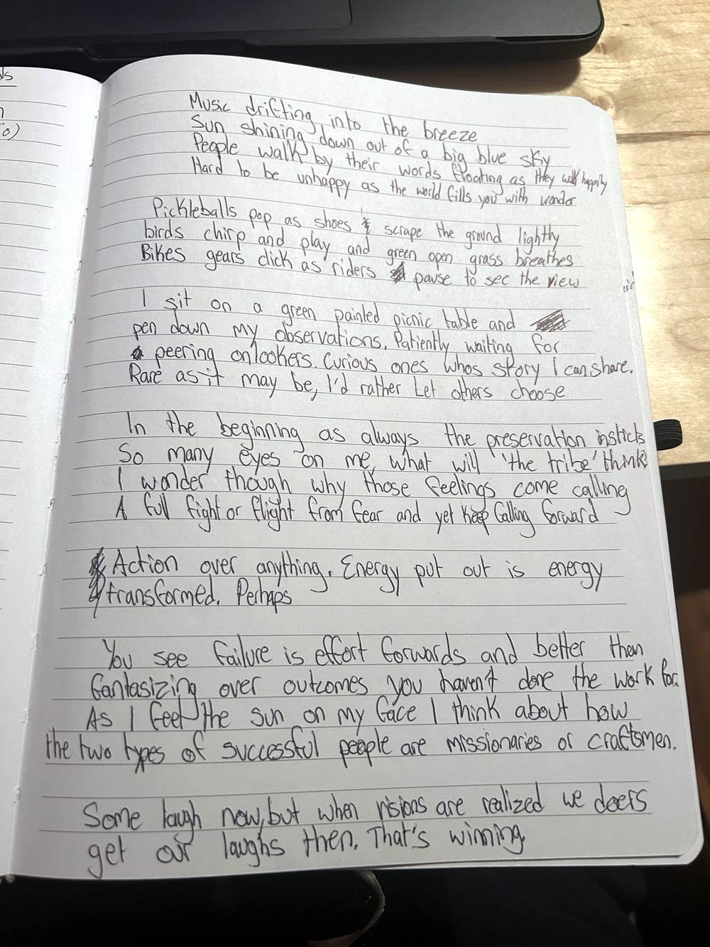 Music drifting into the breeze — the page